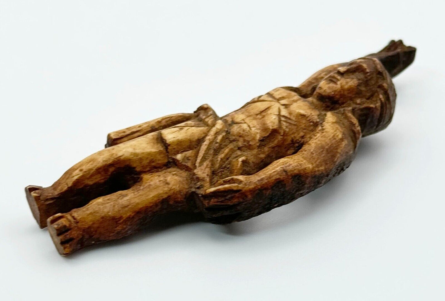 Antique Indo-Portuguese Bovine Bone Goa Jesus Carving (MiM)