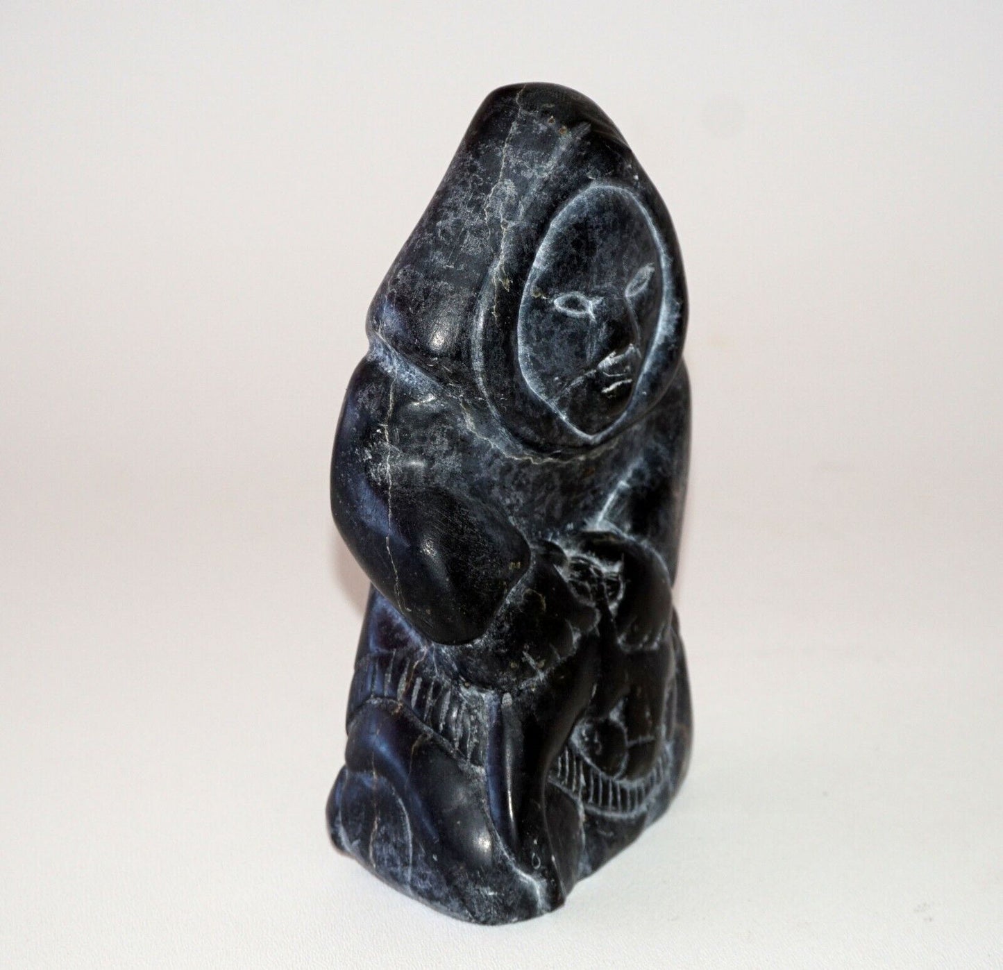 1970s Inuit Eskimo Large Stone Carved Hunter Simeonie Weetaluktuk (b.1921) (Kor)