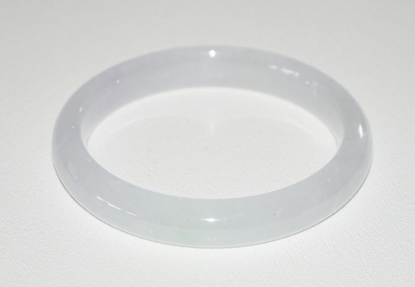 Vintage Chinese Semi Translucent White Jadeite Jade Bangle Bracelet (NoN) B1