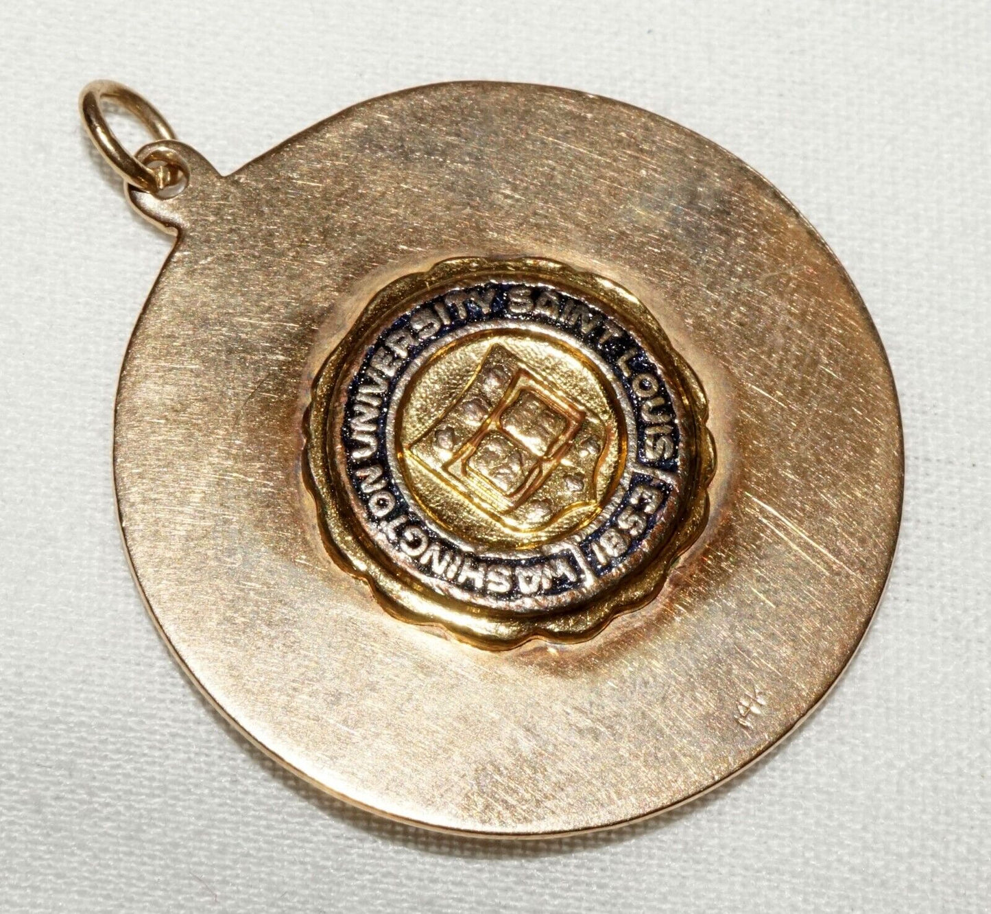 Vintage US 14k Y. Gold & Enamel Pendant Georgetown University Seal Motif (MuS)