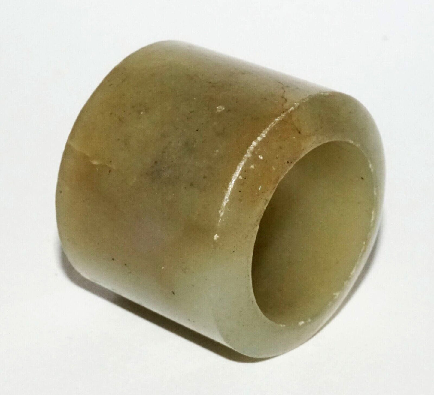 Antique Chinese Dark Celadon Green Nephrite Jade Archers Ring Sz.12 (LeS)R14