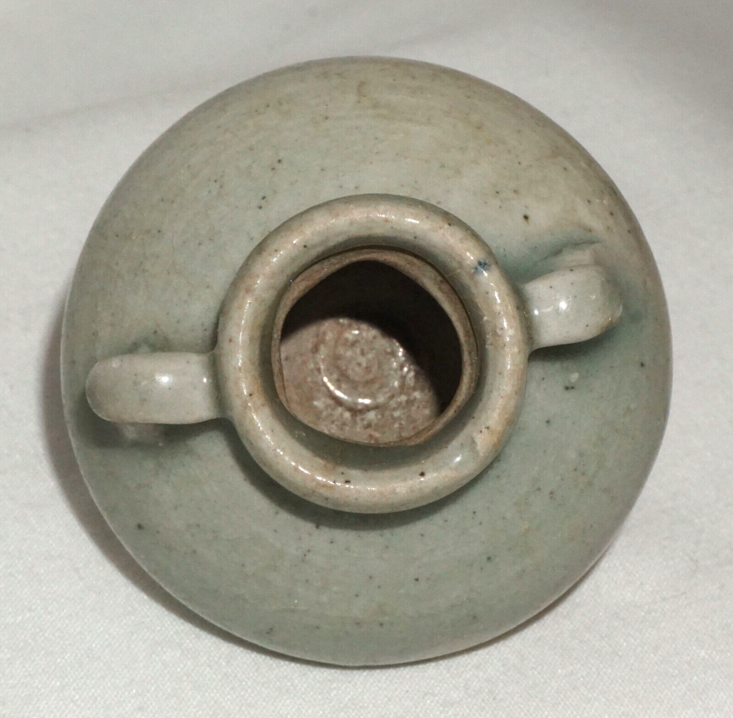 12C Chinese Song or Early Ming Dynasty Pottery Jarlet Celadon Glaze (JSt)36 IC