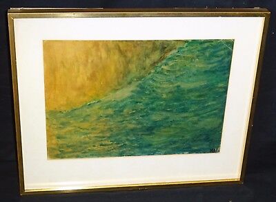 1965 Italian Abstract Oil Painting "Ocean" by Mario Lepore (1908-1972) (Rud)