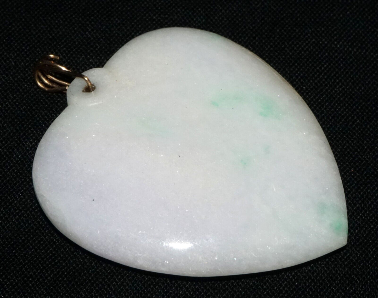 Vintage Chinese White Green Lavender Jadeite Jade Heart Motif Pendant (LeS) G8