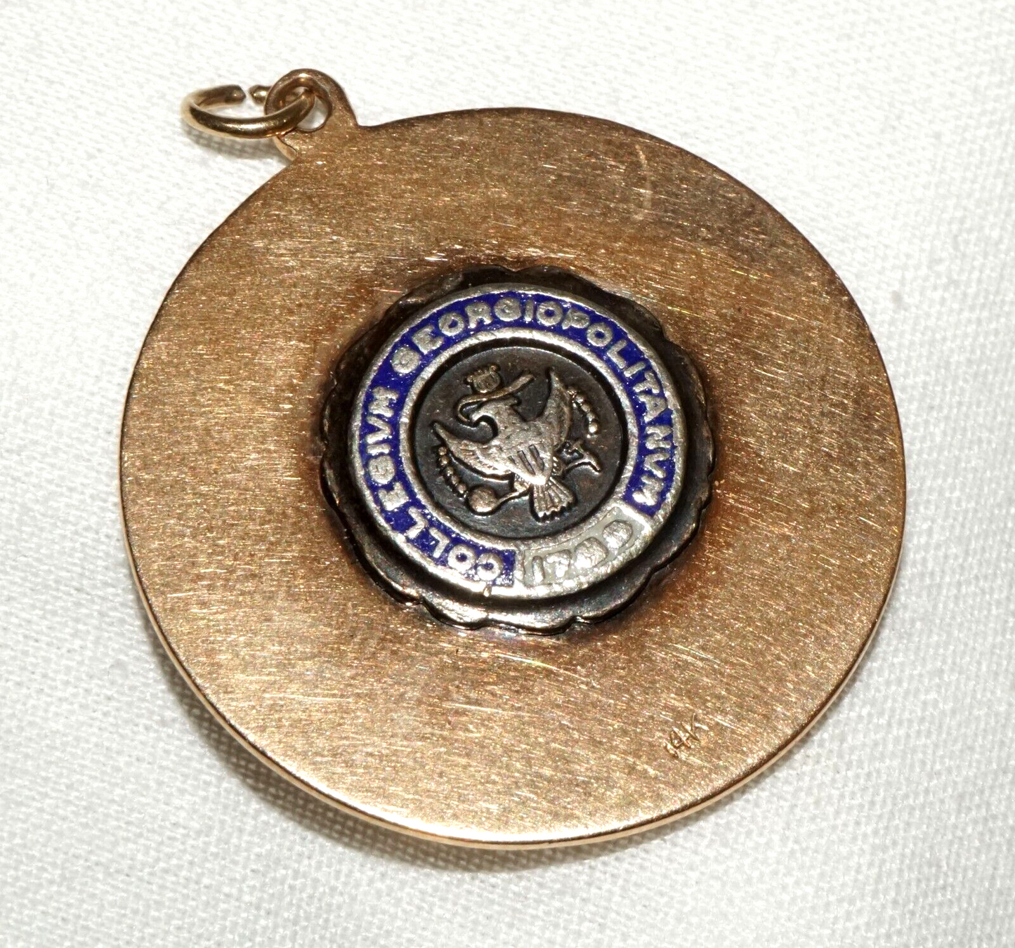 Vintage US 14k Y. Gold & Enamel Pendant Manhattenville Georgetown College (MuS)