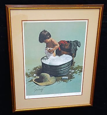 1970s N.W. Framed Print 59/475 "Bubba's Bubbles" by Jim Daly (Yeh)