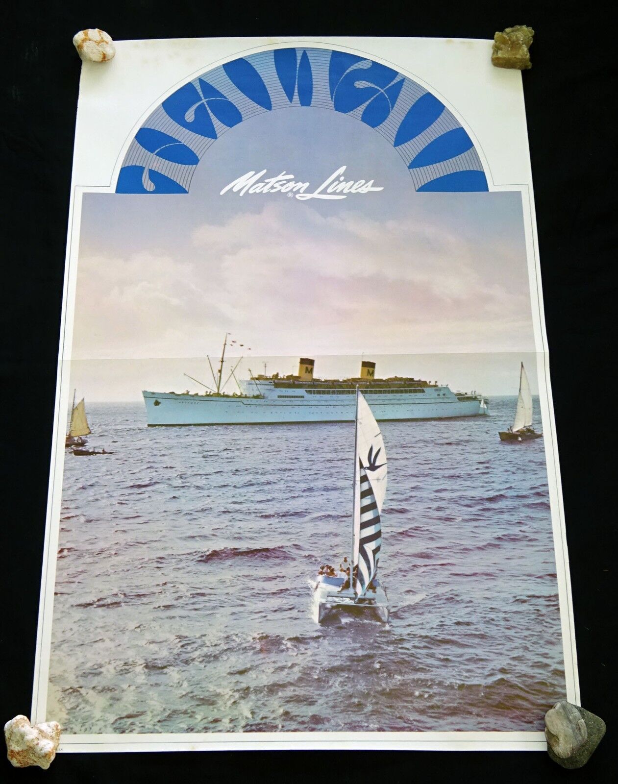 1960s Original Hawaii Matson Lines & Catamaran Poster (HoT)#46