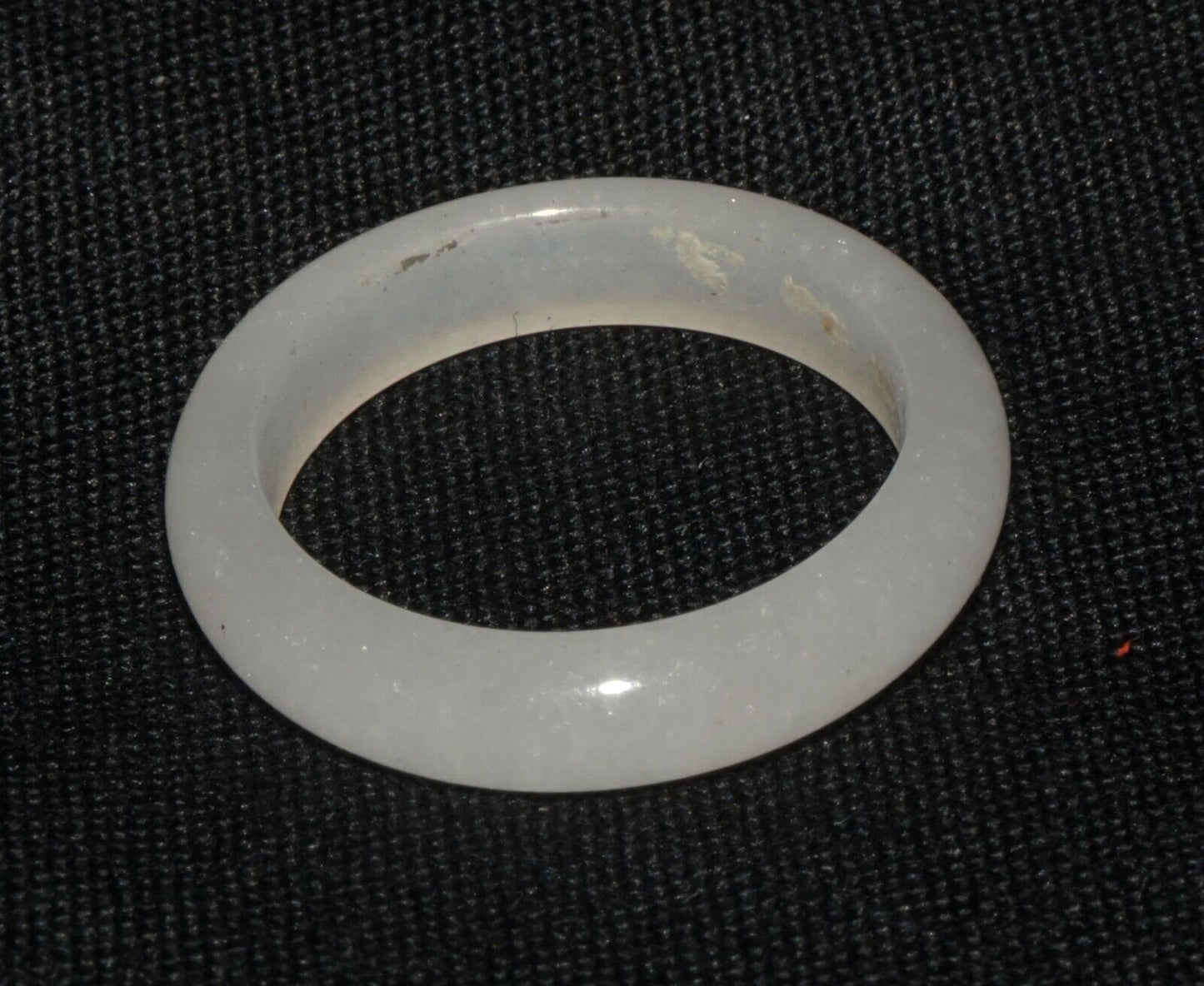 Vintage Chinese Semi Translucent White Jadeite Jade Ring Sz.7 (LeS) R8