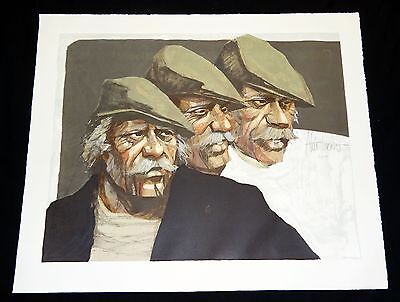 1970s Argentina Litho Print 80/200 "Three Faces of the Hawk"by Aldo Luongo (Coo)