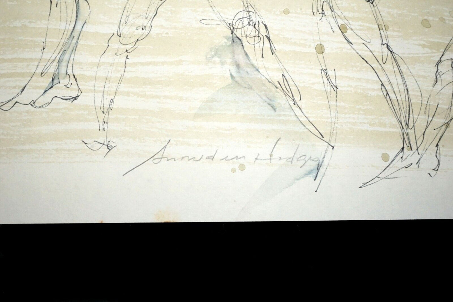 Hawaii Conte Color Wash Drawing Painting Male Nudes by Snowden Hodges (Sho)#36