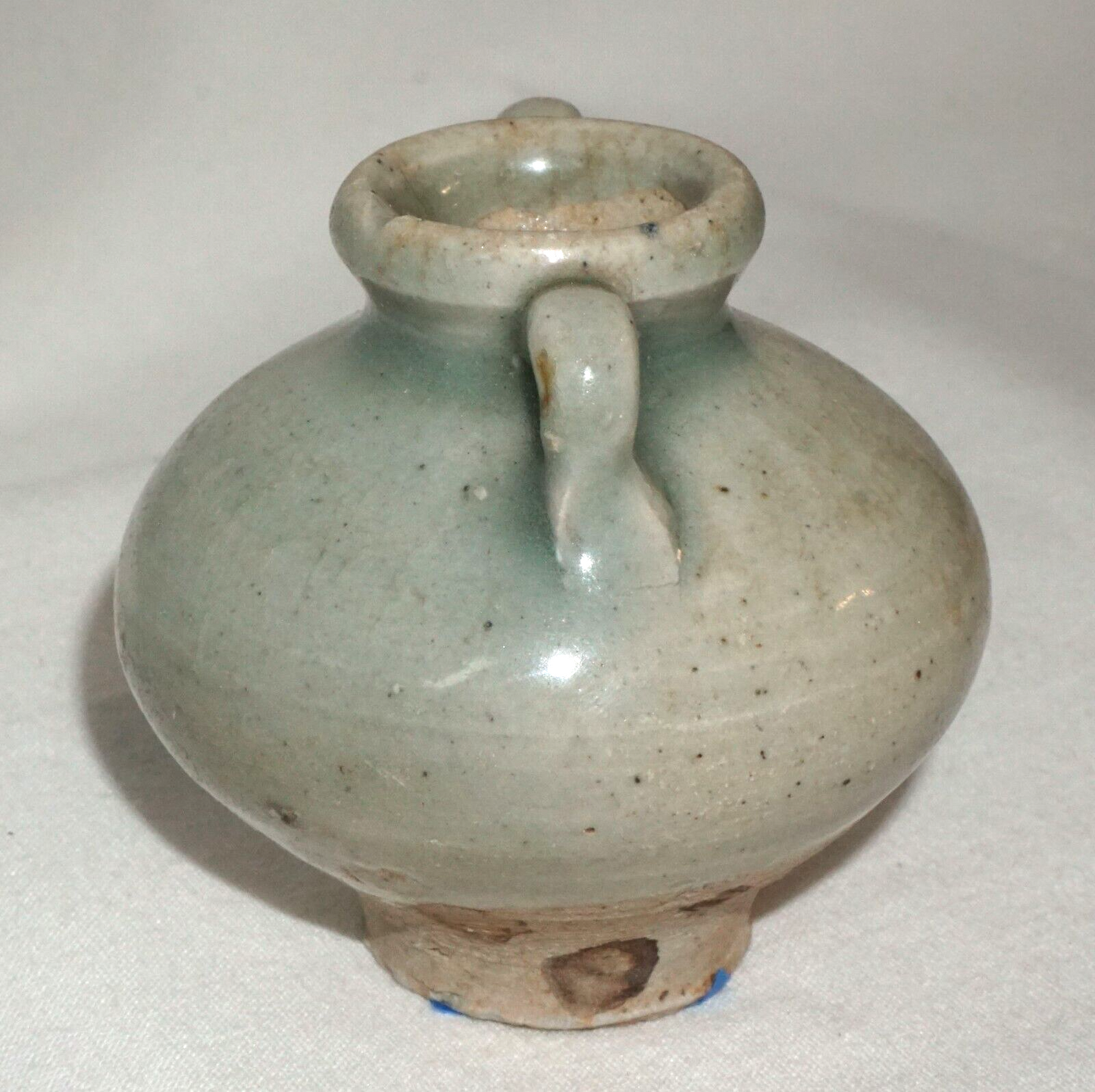 12C Chinese Song or Early Ming Dynasty Pottery Jarlet Celadon Glaze (JSt)36 IC