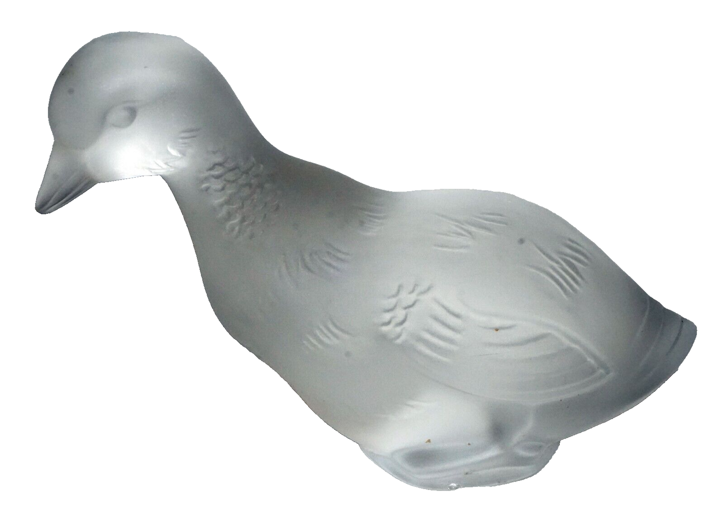 Vintage French Crystal Resting Duck Figurine Paperweight by Baccarat (Kai)