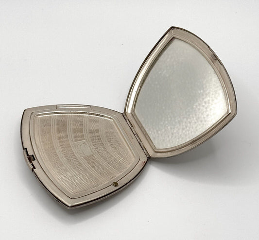 Art Deco Elgin Sterling Silver Ladies Foundation Compact Case w Monogram (WeP)