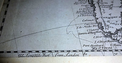 1749 British Map of South America by T. Jeffrys Geographer Prince of Wales (AHB)