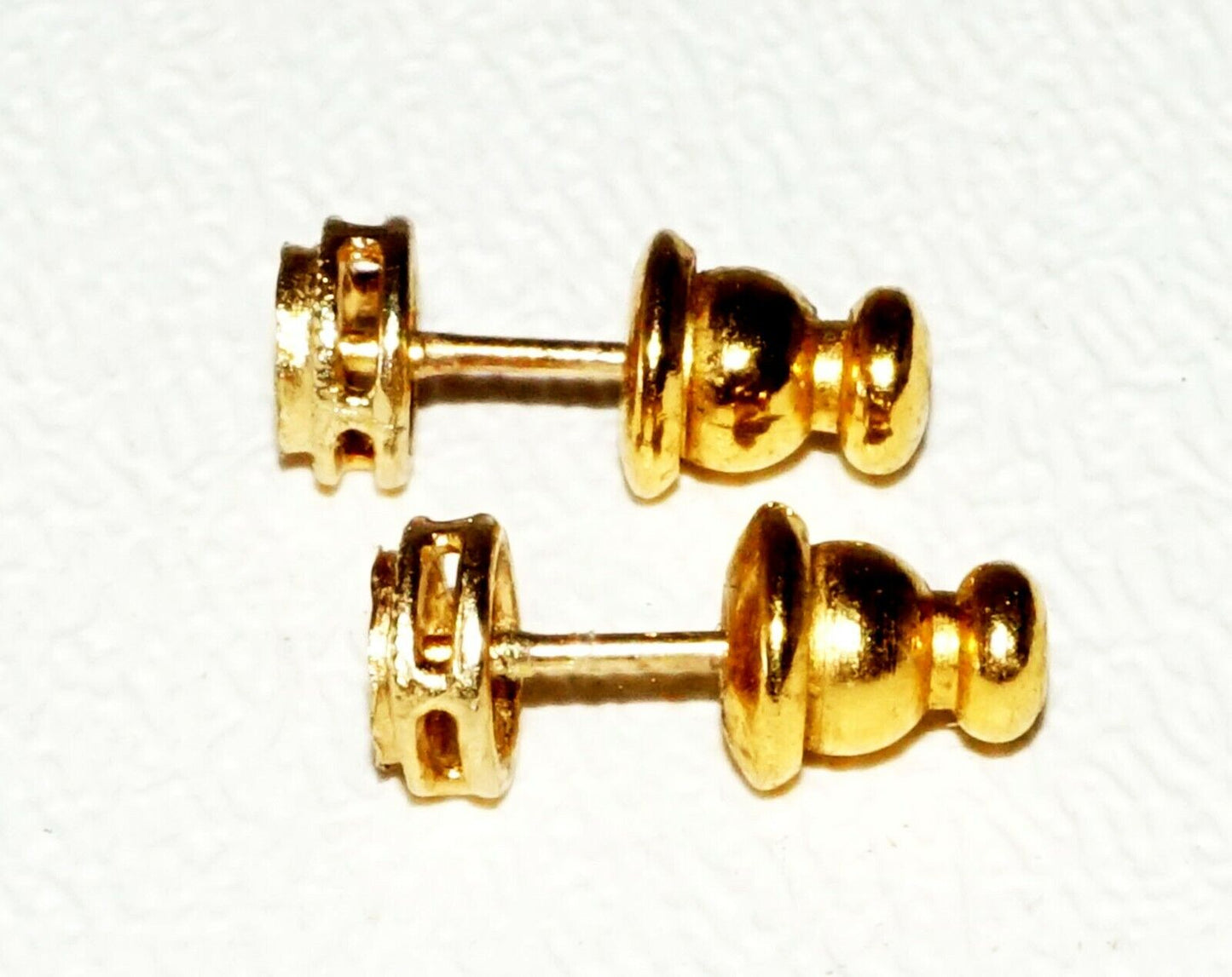 2x Pairs US 14K Yellow Gold Stud Earring Lot Mini & Umbrella Design (SaR) #72