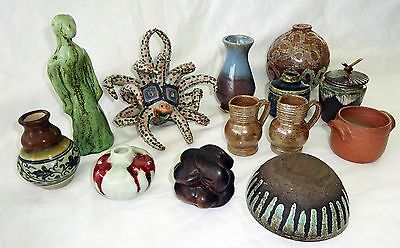 12+1x Pc International Small Art Pottery Mixed Lot Miniatures (Gem)