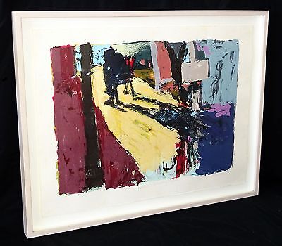 1980s Abstract Print 17/36 "Generic Brooding Figure" by Frances Mill (Uem)