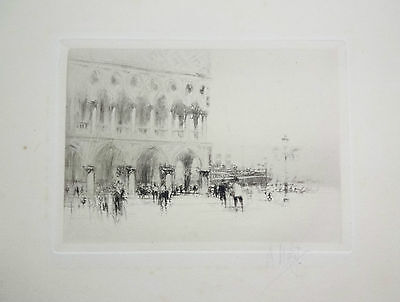 1920 RUSSIAN/SCOTTISH ETCHING PRINT "THE DOGE'S PALACE" by WILLIAM WALCOT (Daw)