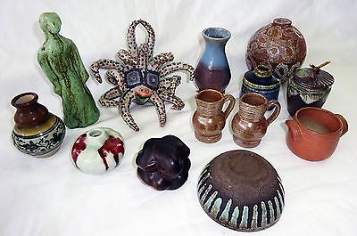 12+1x Pc International Small Art Pottery Mixed Lot Miniatures (Gem)