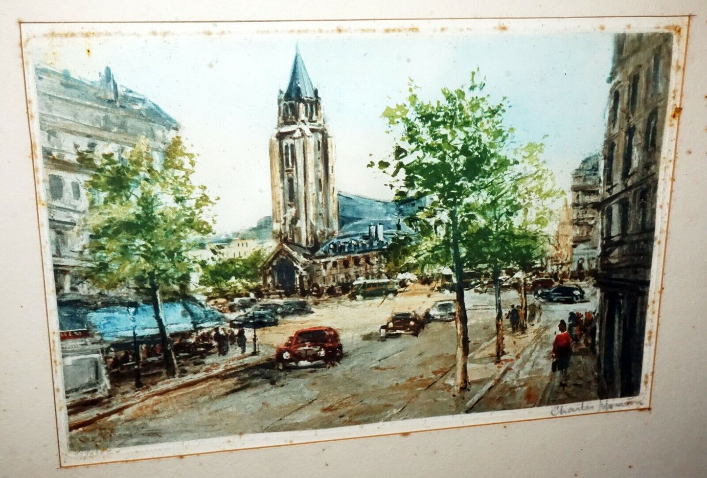 French Color Print 157/500 Cityscape & Church by Charles Maurin (1856-1914)(TaE)