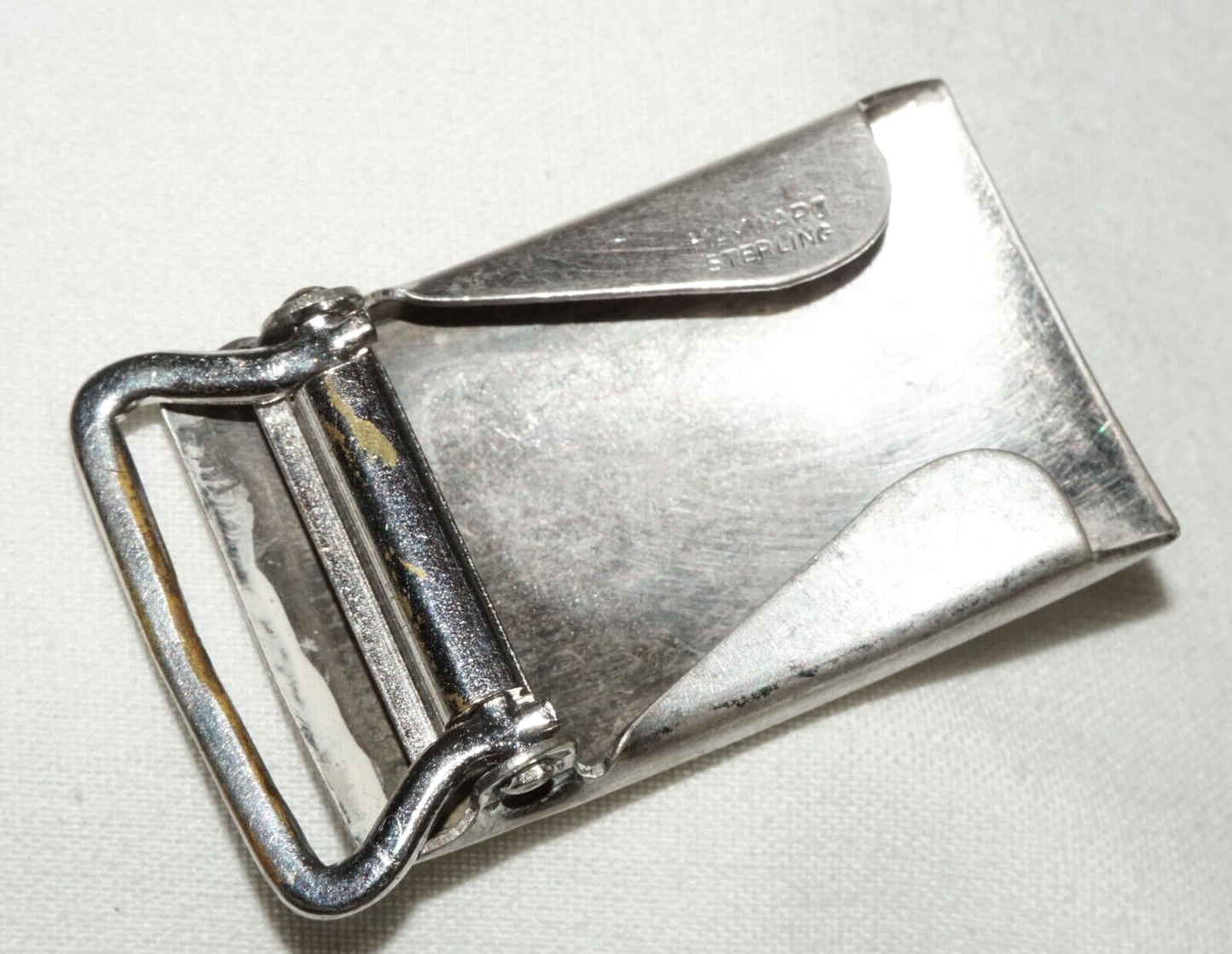 Vintage US Sterling Silver Ladies Belt Buckle "K of V" Engraving by Hayward(PiC)