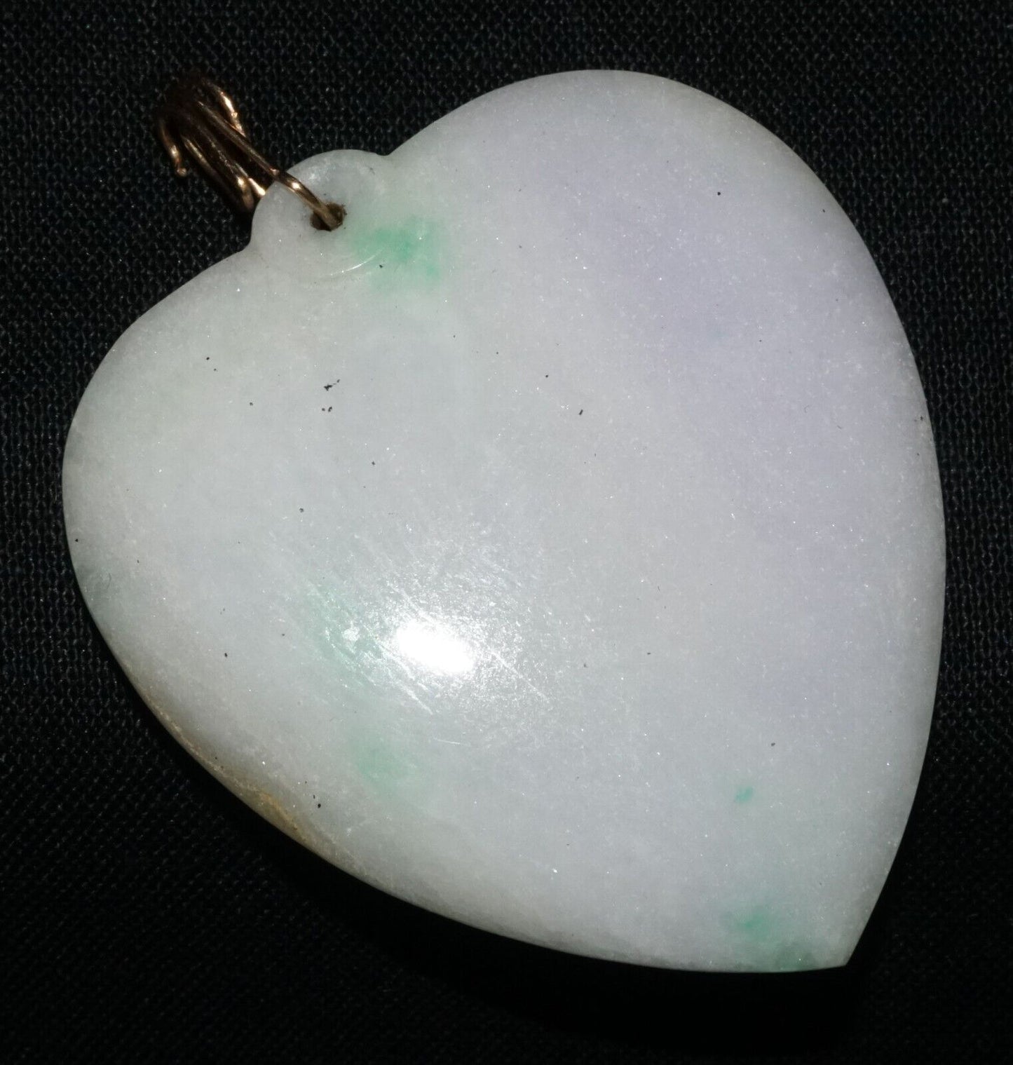 Vintage Chinese White Green Lavender Jadeite Jade Heart Motif Pendant (LeS) G8