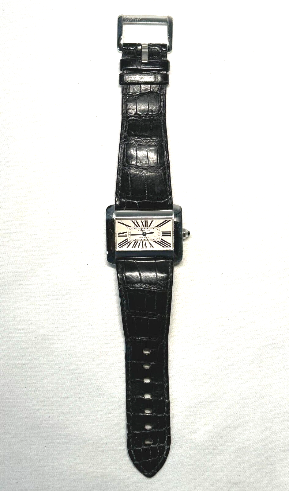 Swiss Cartier Tank Divan Stainless Steel Wrist Watch 2612 Orig. Box Papers(InS)8