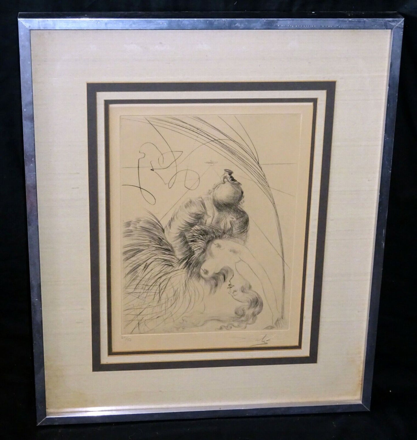 1969 Spanish Etching Print 20/50 Femme a la Chaussure by Salvador Dali (CuM)