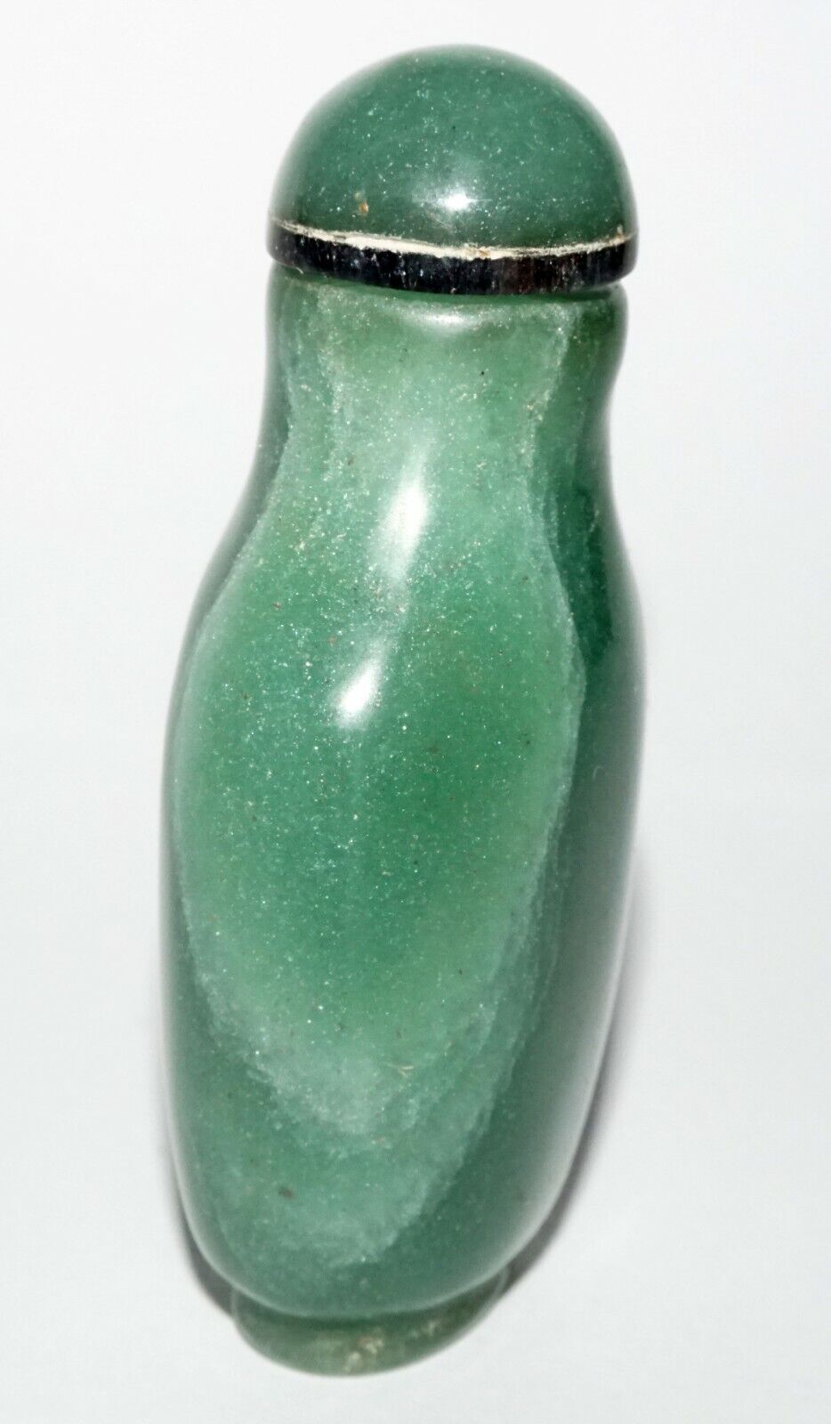 Vintage Chinese Green Aventurine Snuff Bottle w. Green Jade Stopper (LeS) G1