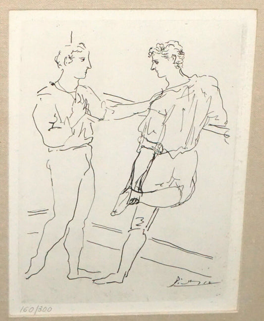 1920s Spanish Etching Print 160/300 Deux danseurs à la barre Pablo Picasso (PaN)