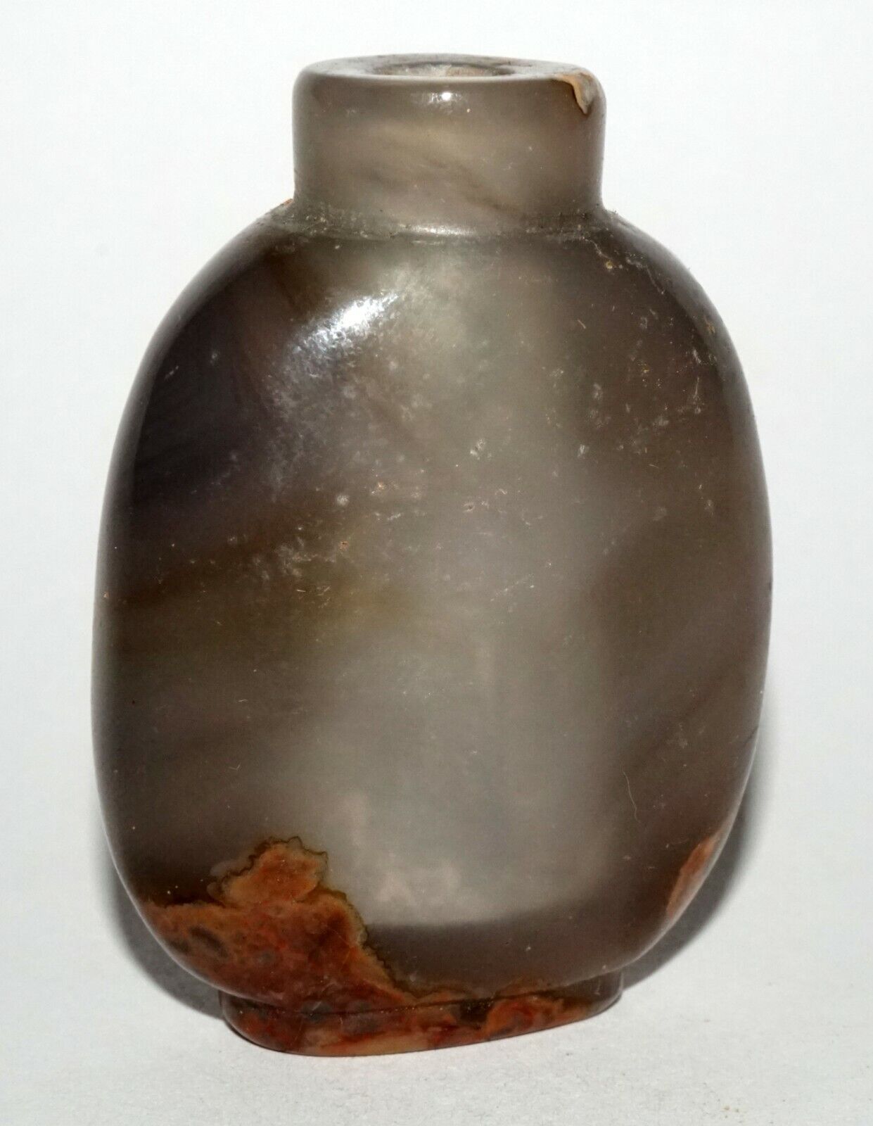 Vintage Chinese Semi Translucent Included Agate Snuff Bottle - no top (LeS) G4