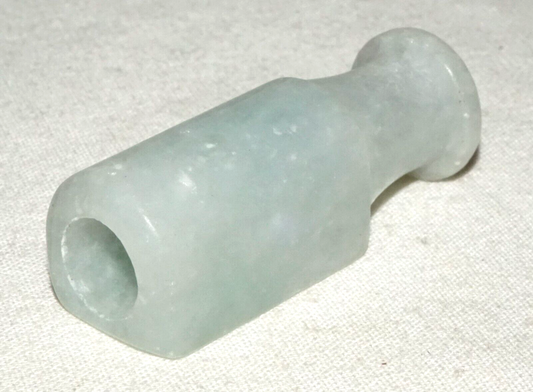 Vintage Chinese White Jadeite Jade Carved Cigarette Holder 1 ⅞ inches (InS)#L4