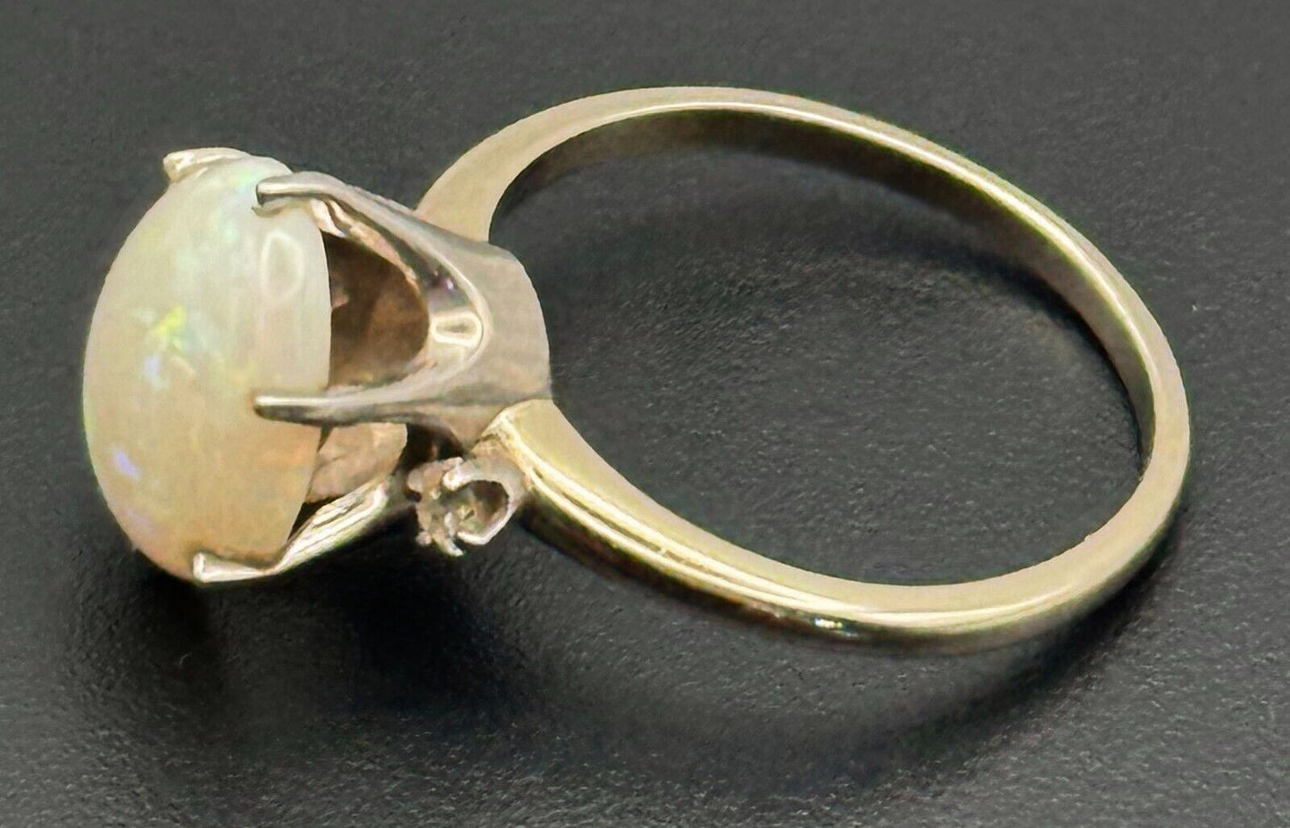 Vintage 14k Champagne Gold Ring w Opal Cabochon Sz.8.25 (NeW)