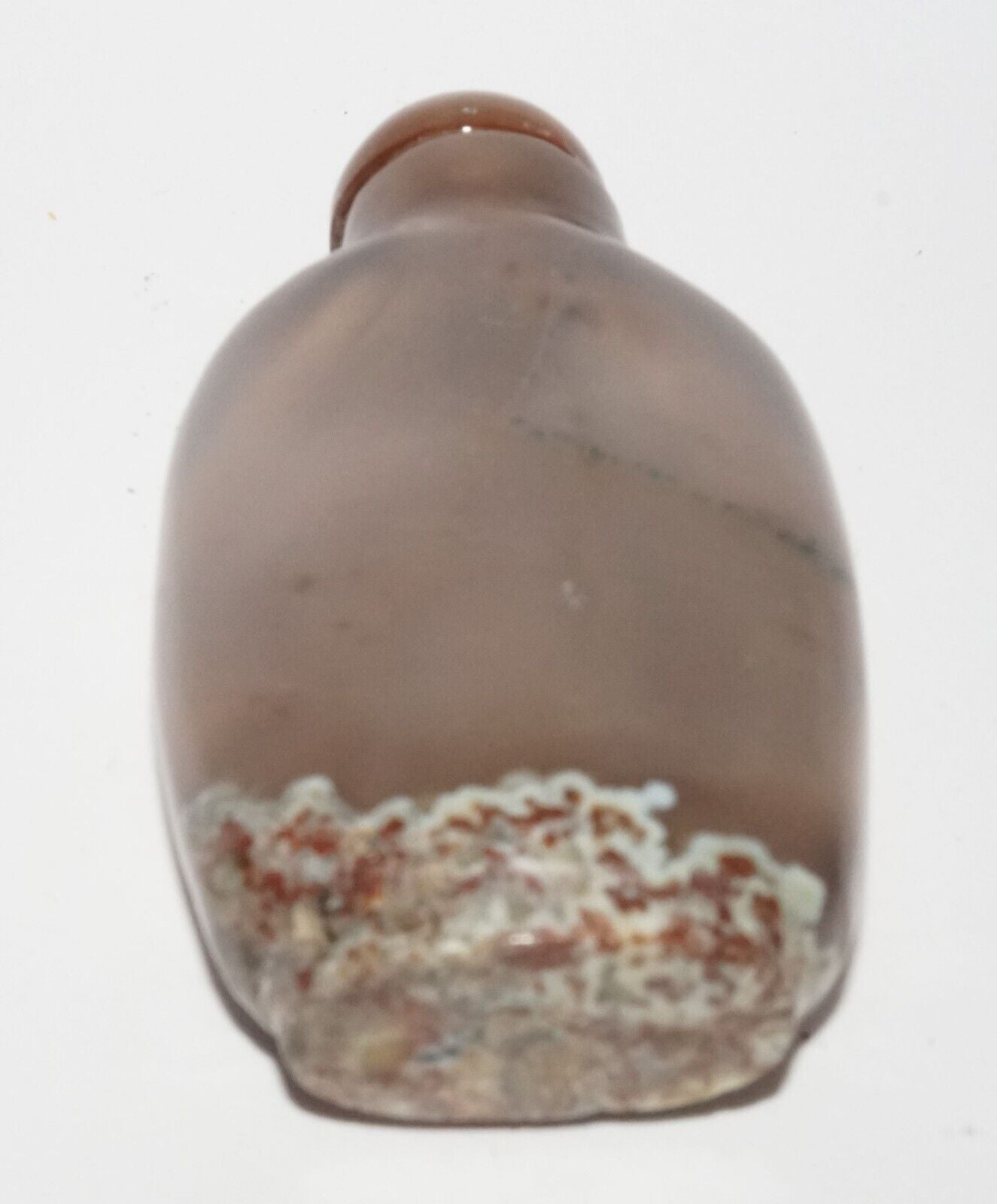 Vintage Chinese Semi Translucent Agate Snuff Bottle w. Agate Stopper (LeS) G16