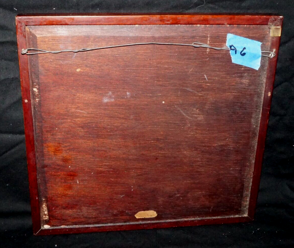 19C. Chinese Late Qing Framed Embroidered Mandarin Rank Badge Insignia (ChB)