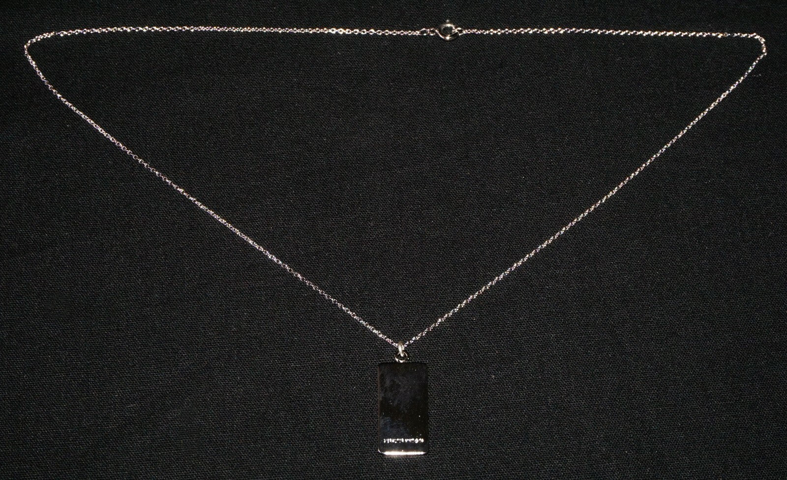 1974 Gibraltor Mint Sterling Silver 100 Grains Bar Pendant & Necklace  (NiD)