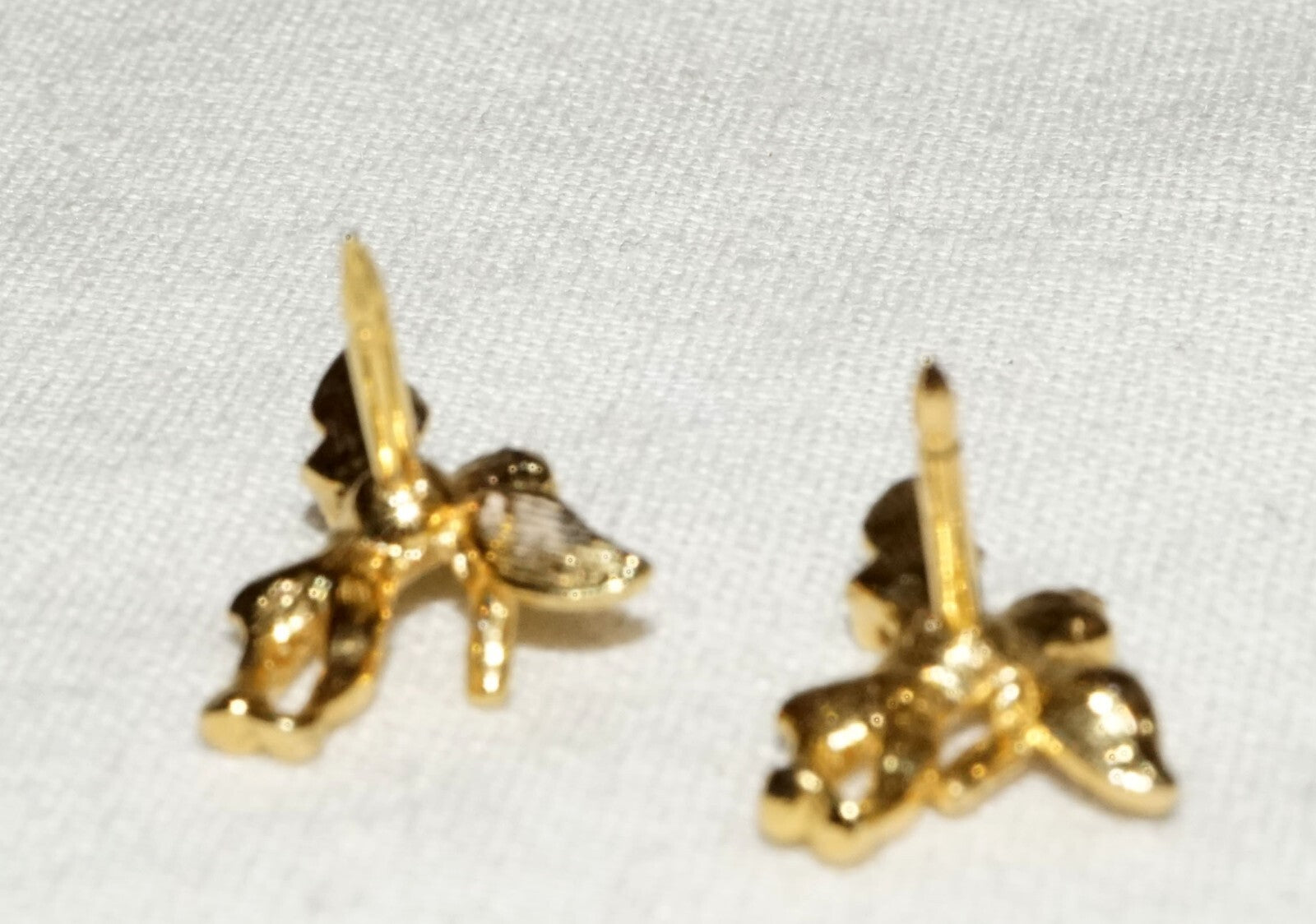 2Pc US 10k Yellow Gold Cupid Angel Mini Pins   (KoS) L23