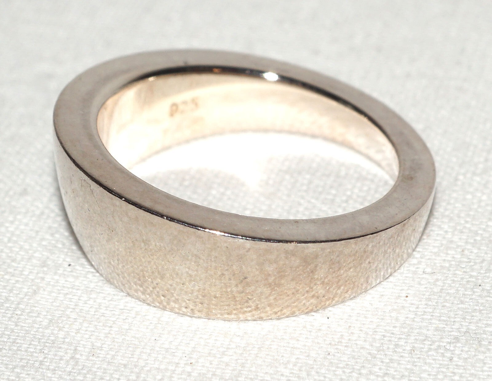 Pair of Wood & Sterling Silver Emporio Armani Rings Sz. 8.25 Original Box(InS)11