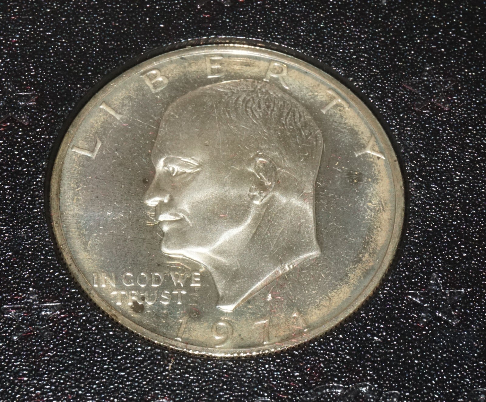 5Pc 1971 US Eisenhower Uncirculated Proof $1 Silver Coin in Case  (KiL)