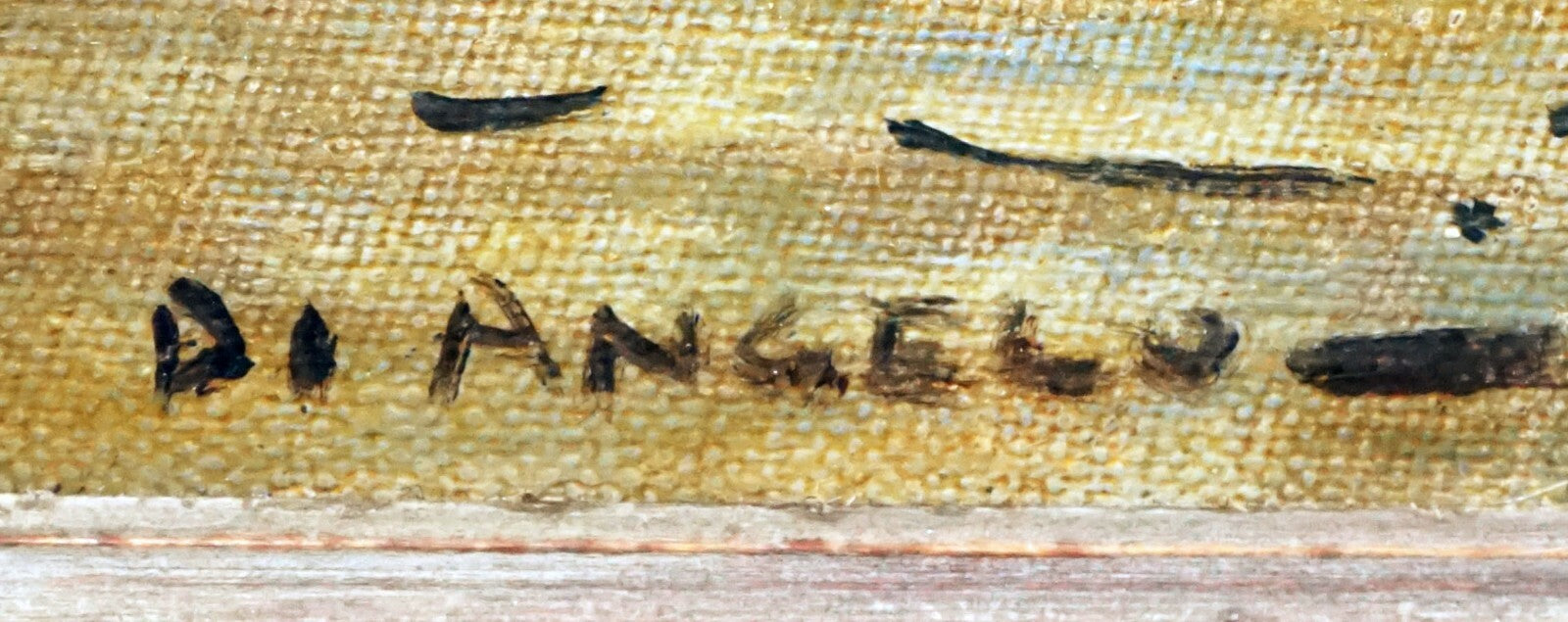 2Pc 40s Italy Oil Paintings Market Scenes by Pasquale D'Angelo  (1896-1955)(MOT)