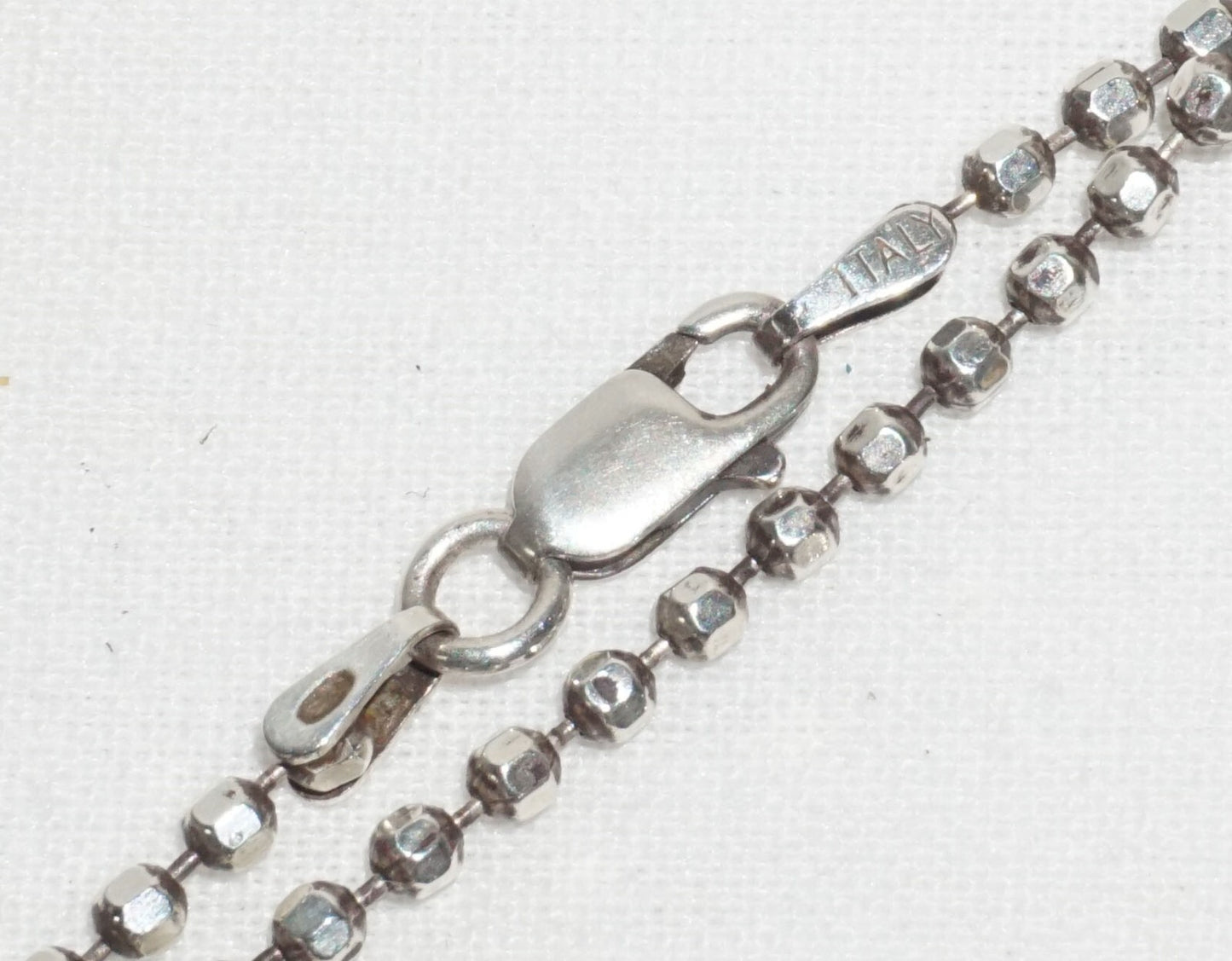 Sterling Silver Necklace w. Silver Set Multi Color Hard Stone Pendant  (LoC)N1