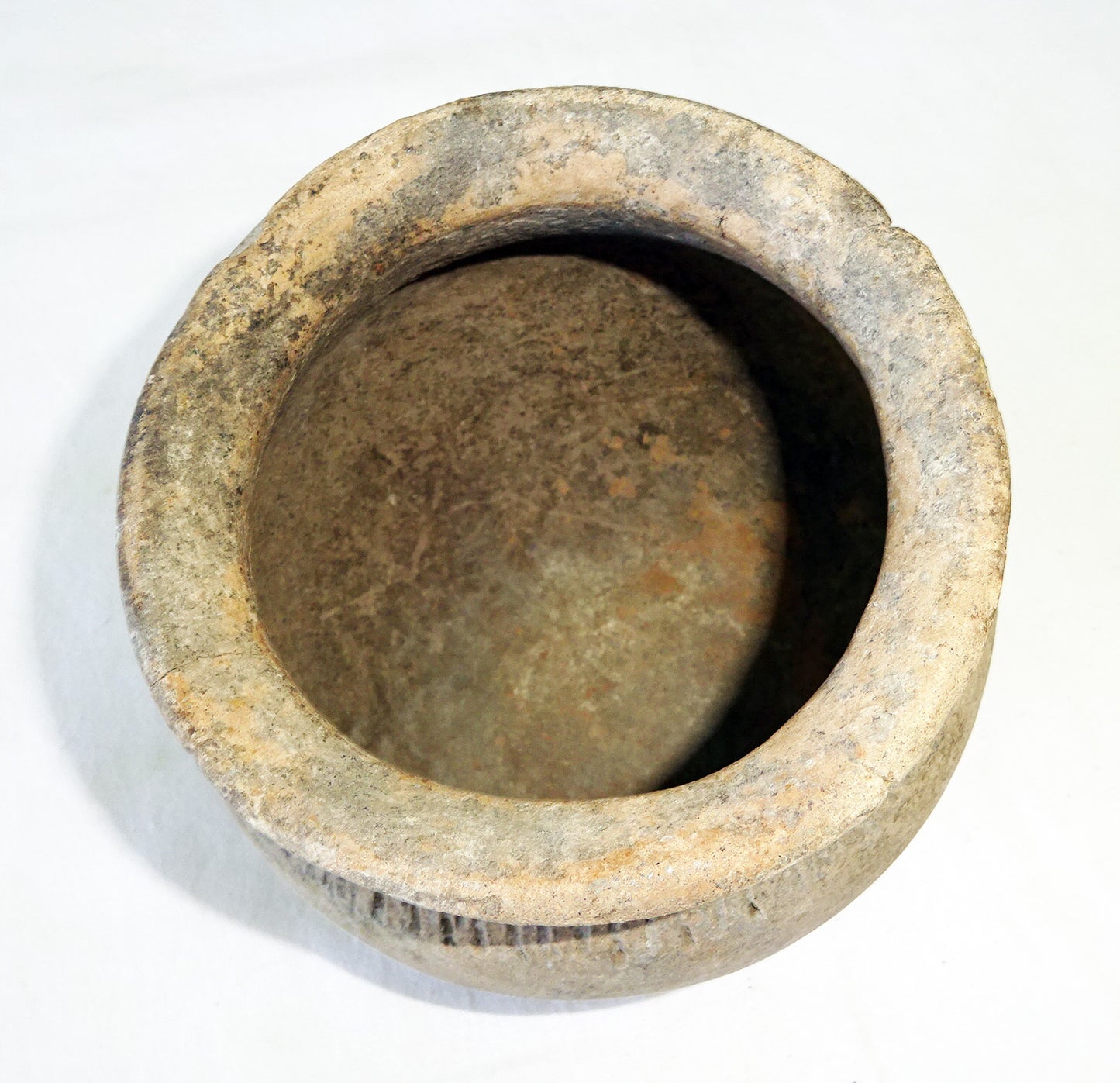 American S.W. Aboriginal Small Earthenware Jar w. Incised Motif  (Hay)