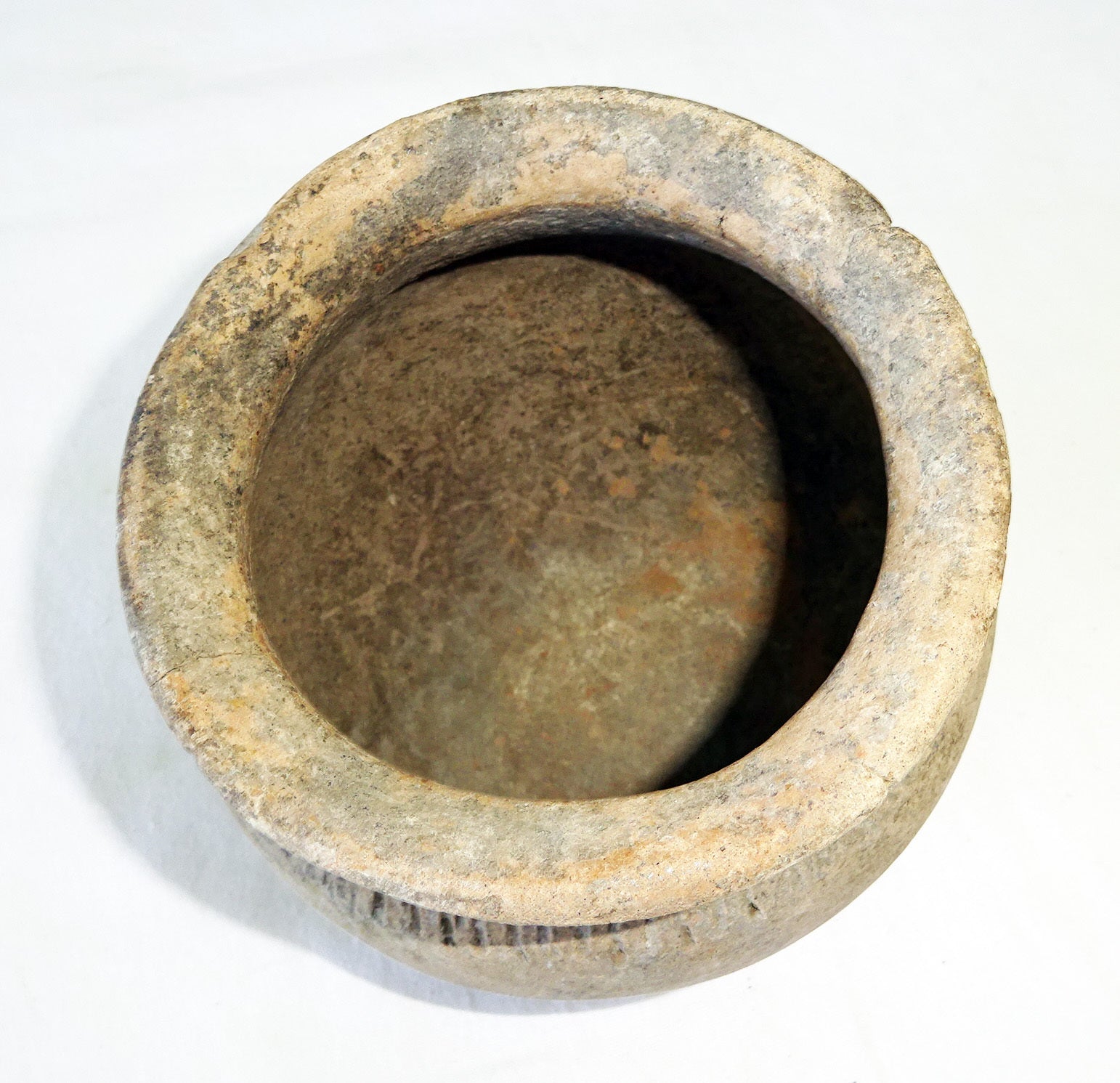 American S.W. Aboriginal Small Earthenware Jar w. Incised Motif  (Hay)