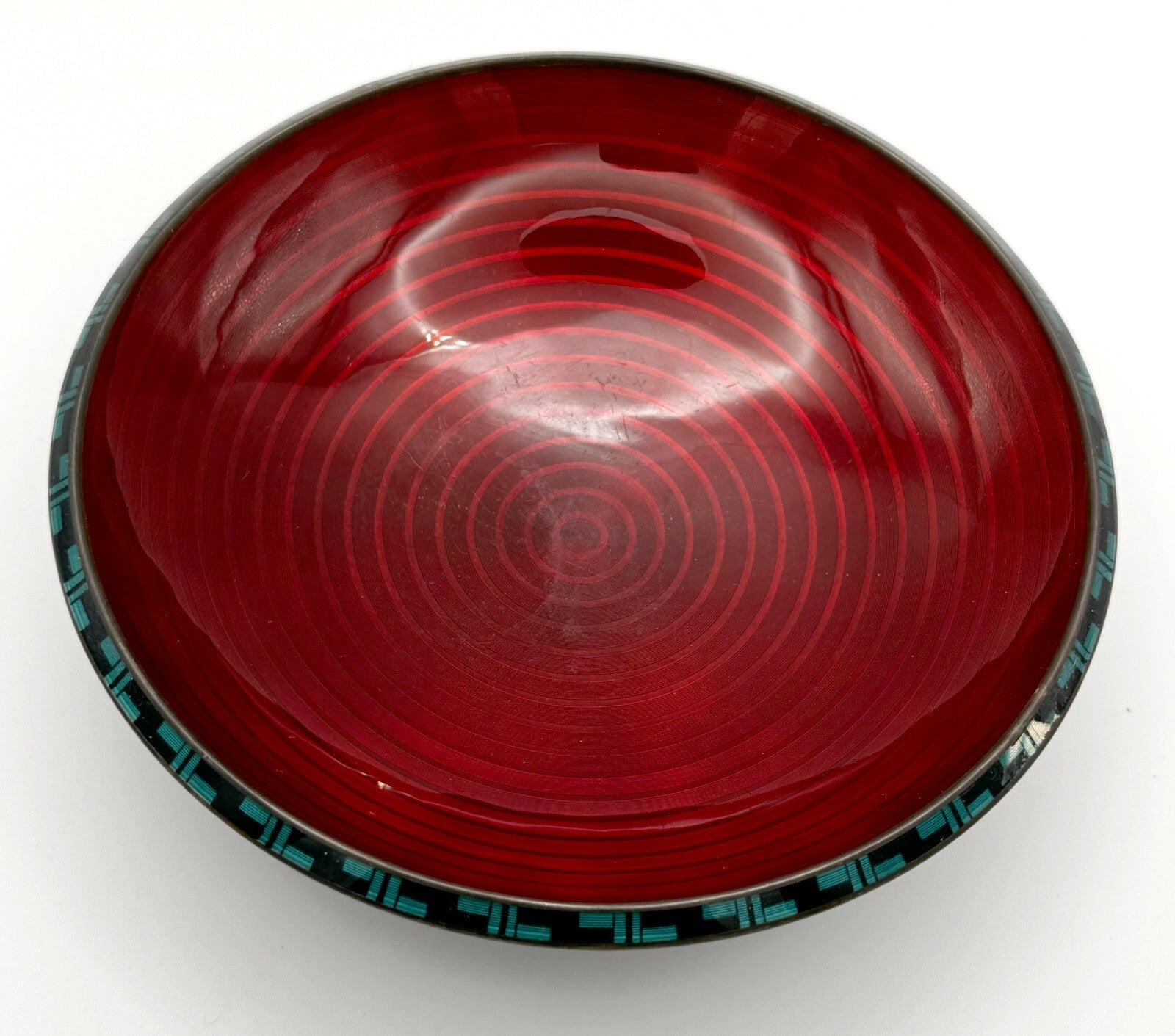 1960s Norwegian Sterling Silver Small Red Enamel Dish By David-Andersen (WeP)