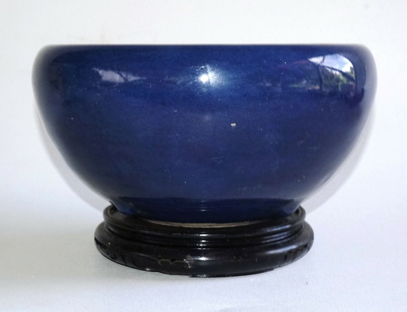 19C Chinese Qing Cobalt Blue Incense Burner w. 3x Knob Design  (AHB)
