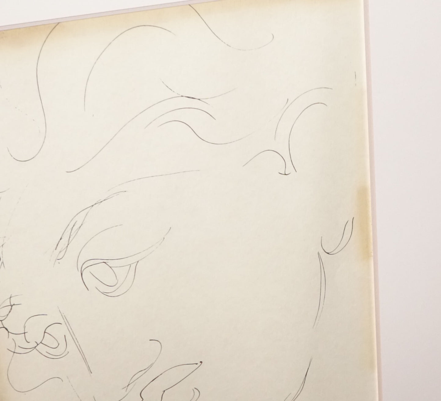 1950 Hawaii Koa Framed Ink Drawing Hawaiian Woman Head by Madge Tennent (PeNe