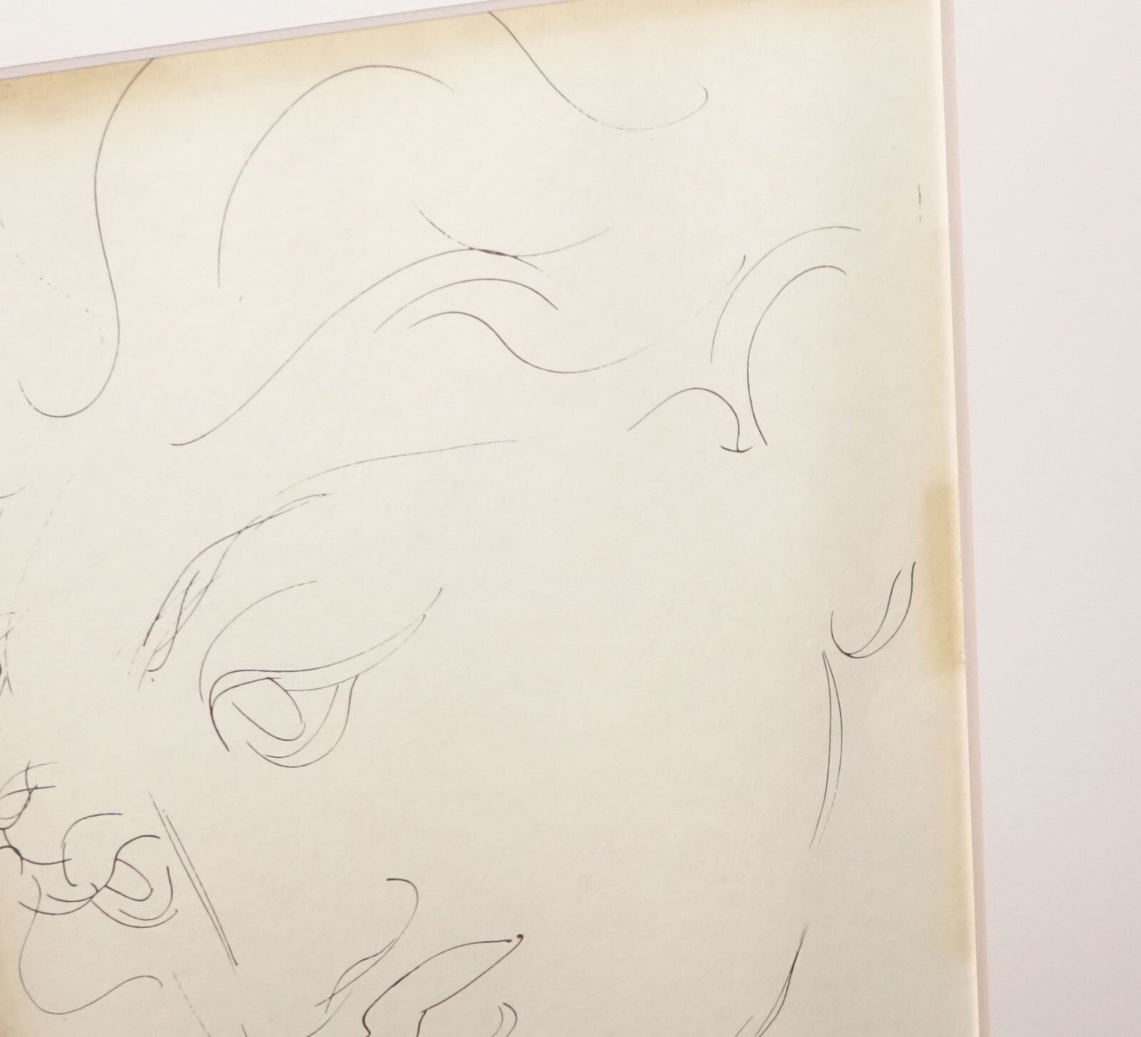 1950 Hawaii Koa Framed Ink Drawing Hawaiian Woman Head by Madge Tennent (PeNe