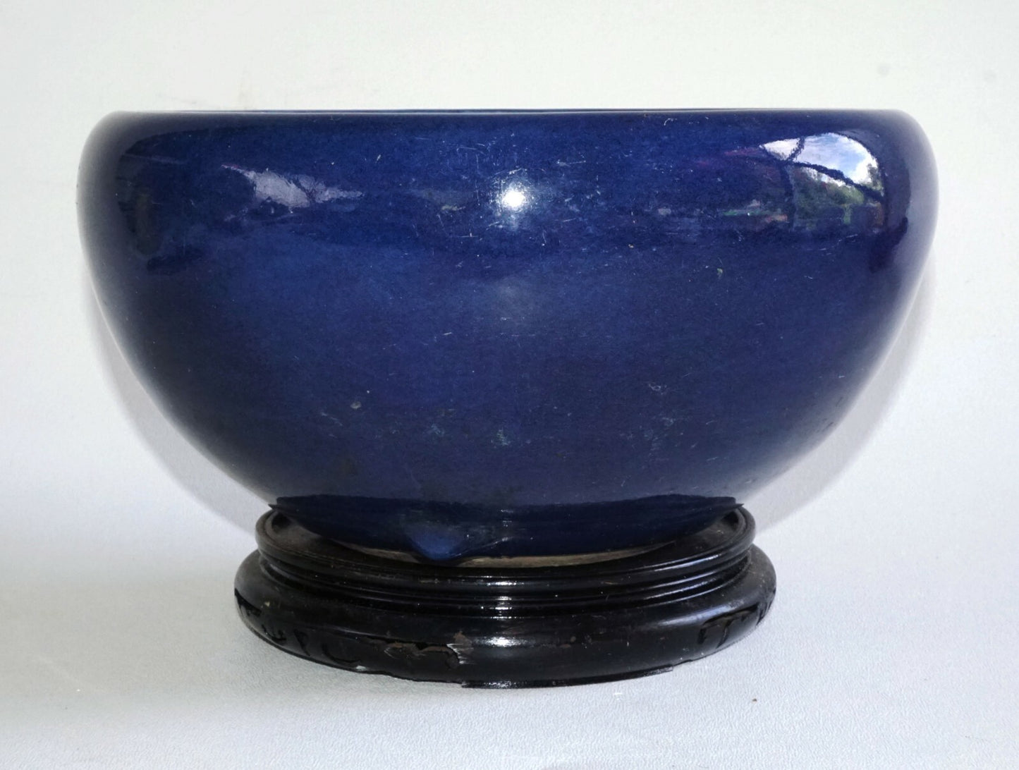 19C Chinese Qing Cobalt Blue Incense Burner w. 3x Knob Design  (AHB)
