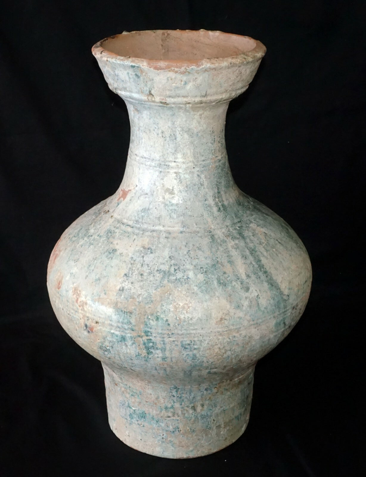 2000 Year Old Chinese Han Period Green Glaze Stoneware Hu Jar Iridescence (DaM)