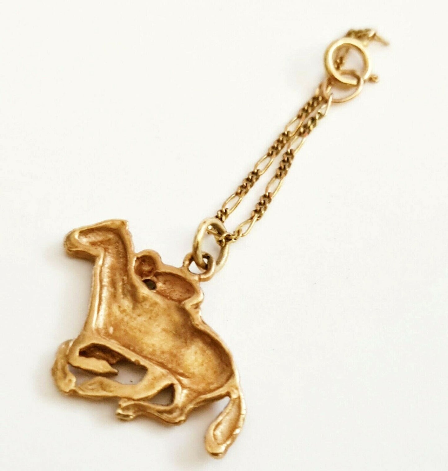 Vintage 14k Yellow Gold Charm Jockey on Racehorse Motif  (WMH)22g